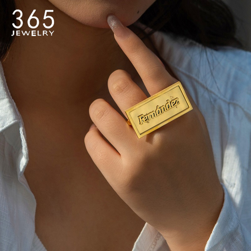 맞춤형 이름 스테인레스 스틸 반지, 맞춤형 더블 두꺼운 - Initial Ring Custom 리뷰 및 가격