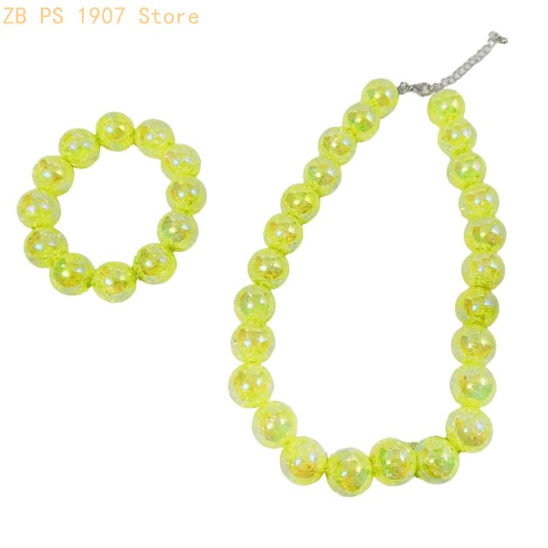 글로시한 라운드 비드 주얼리 세트, 목걸이 및 팔찌 조 - Coordinates Bracelet 리뷰 및 가격