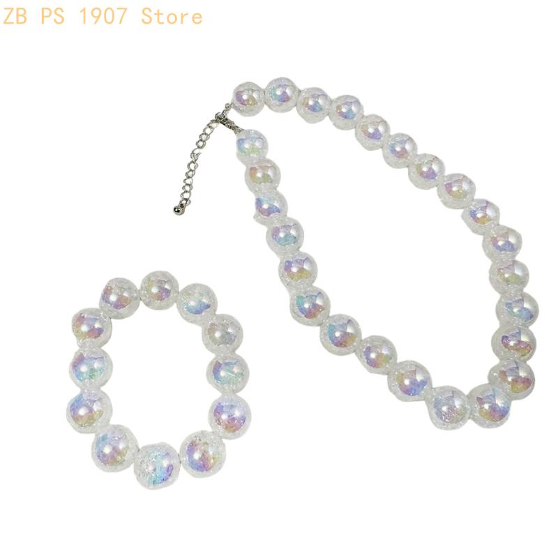 글로시한 라운드 비드 주얼리 세트, 목걸이 및 팔찌 조 - Coordinates Bracelet 리뷰 및 가격