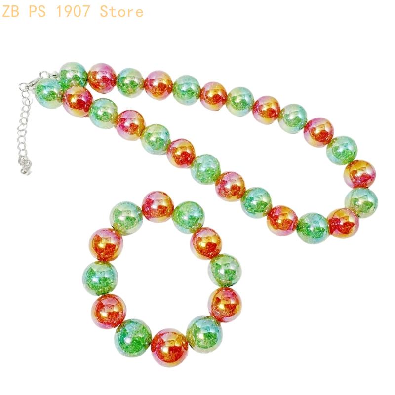 글로시한 라운드 비드 주얼리 세트, 목걸이 및 팔찌 조 - Coordinates Bracelet 리뷰 및 가격